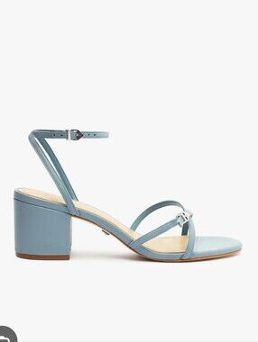 SCHUTZ Liliana Ankle-Strap Block Heel Sandal in  Blue